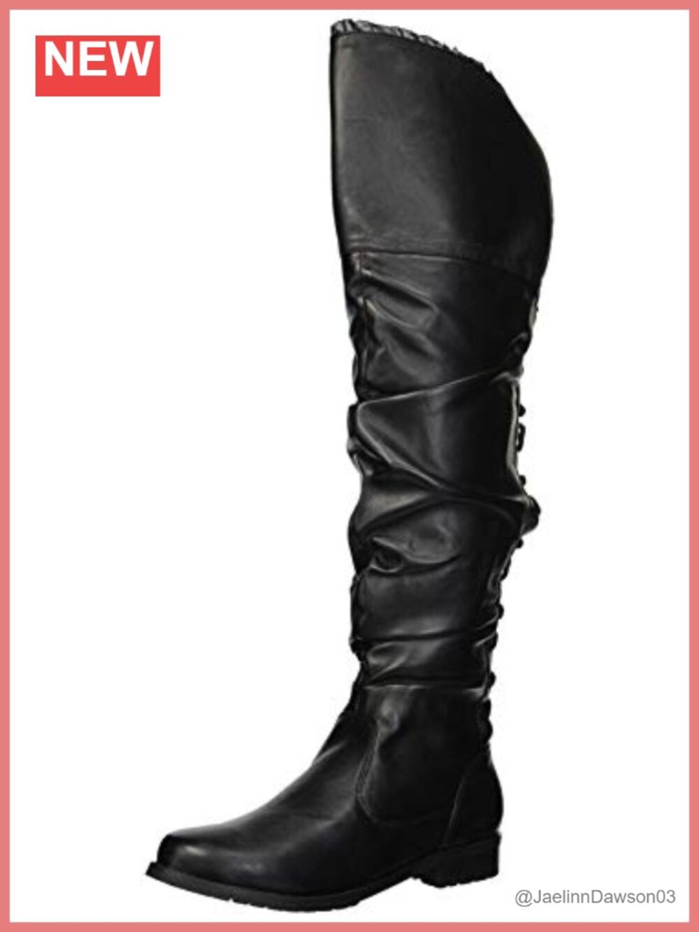 Over the Knee Boots Faux Fur Trim Zip Leather Round Toe Casual